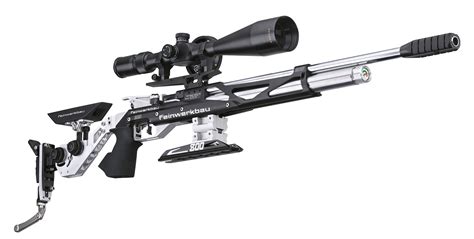 <b>Feinwerkbau</b> (<b>FWB</b>) 800X <b>Field</b> <b>Target</b> Air Rifle Features Precharged pneumatic Single-shot Bolt-action (flipper) Anodized black and silver aluminum stock Medium-size right-hand grip No open sights Raised scope rail fits 11mm mounts Removable air reservoir with integral manometer (air. . Feinwerkbau 800 x field target